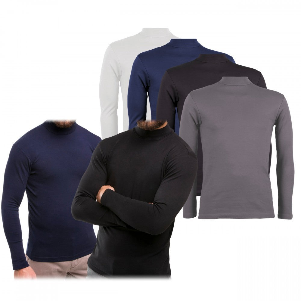 VKA28 Sous-pull pour homme modèle Raphael col montant thermique slim fit
