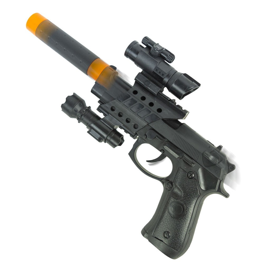 101276 Pistolet-jouet Pk3 pour enfants avec silencieux, viseur led et lumière