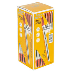 Paquet de 50 stylos à encre longue durée Royal Office 1 mm avec clip
