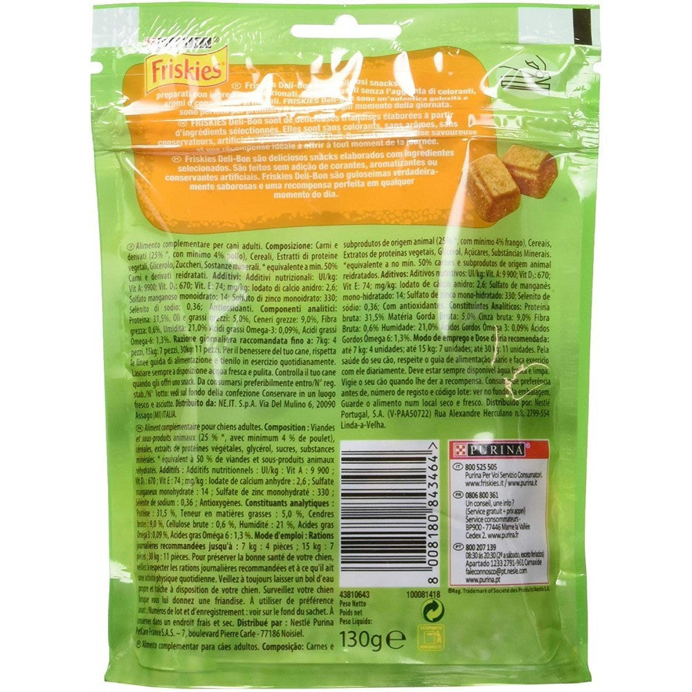 6 x Snacks aromatisés Poulet Purina Friskies Deli Bon sans conservateur 130g