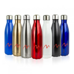186168 Bouteille d'eau thermique de 500 ml en acier sans BPA plusieurs coloris