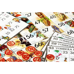 221439 Tombola napolitaine 48 cartes Panier en osier et panneau de numéros