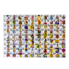 221439 Tombola napolitaine 48 cartes Panier en osier et panneau de numéros