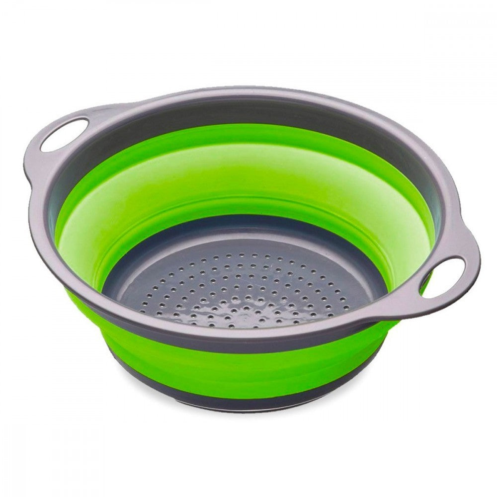Set 2 passoires pliables en silicone  ø 20 et 24 cm polyvalentes bleu ou vert