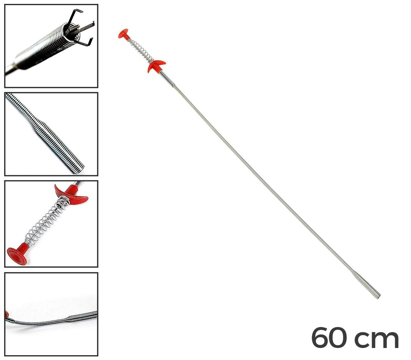 134760 Pince à 4 dents ramasse-tout à ressort en acier flexible 60 cm