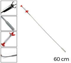 134760 Pince à 4 dents ramasse-tout à ressort en acier flexible 60 cm