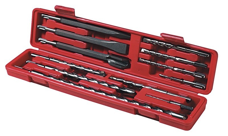 Coffret de 10 piéces - ciseaux á bois et foret - SDS plus
