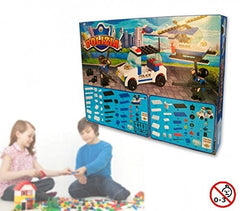 Jeu de construction - POLICE -2 personnages avec hélicoptère et voiture 371142