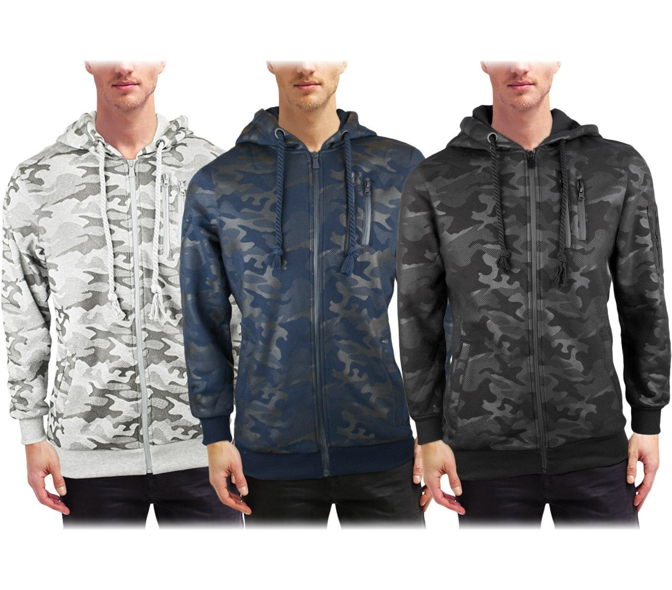NJ01 Sweat à capuche zippé URBA BOY  pour homme modèle IMPERIAL en 3 couleurs