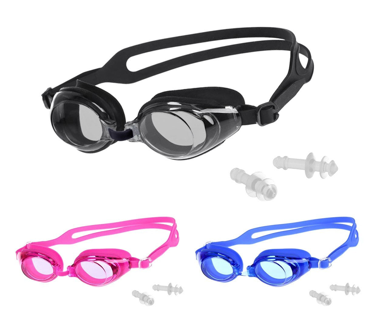 250464 Set lunettes de natation et bouchons d'oreilles en plusieurs couleurs