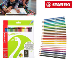 6019/2-24 Étui carton de 24 crayons de couleur STABILO GREEN hexagonal