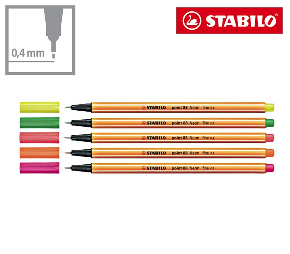 8825-061 Trousse enroulable 25 feutres Stabilo Point 88 trait 0,4 mm