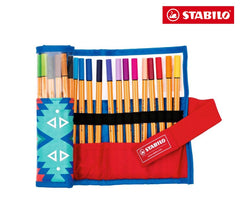 8825-061 Trousse enroulable 25 feutres Stabilo Point 88 trait 0,4 mm