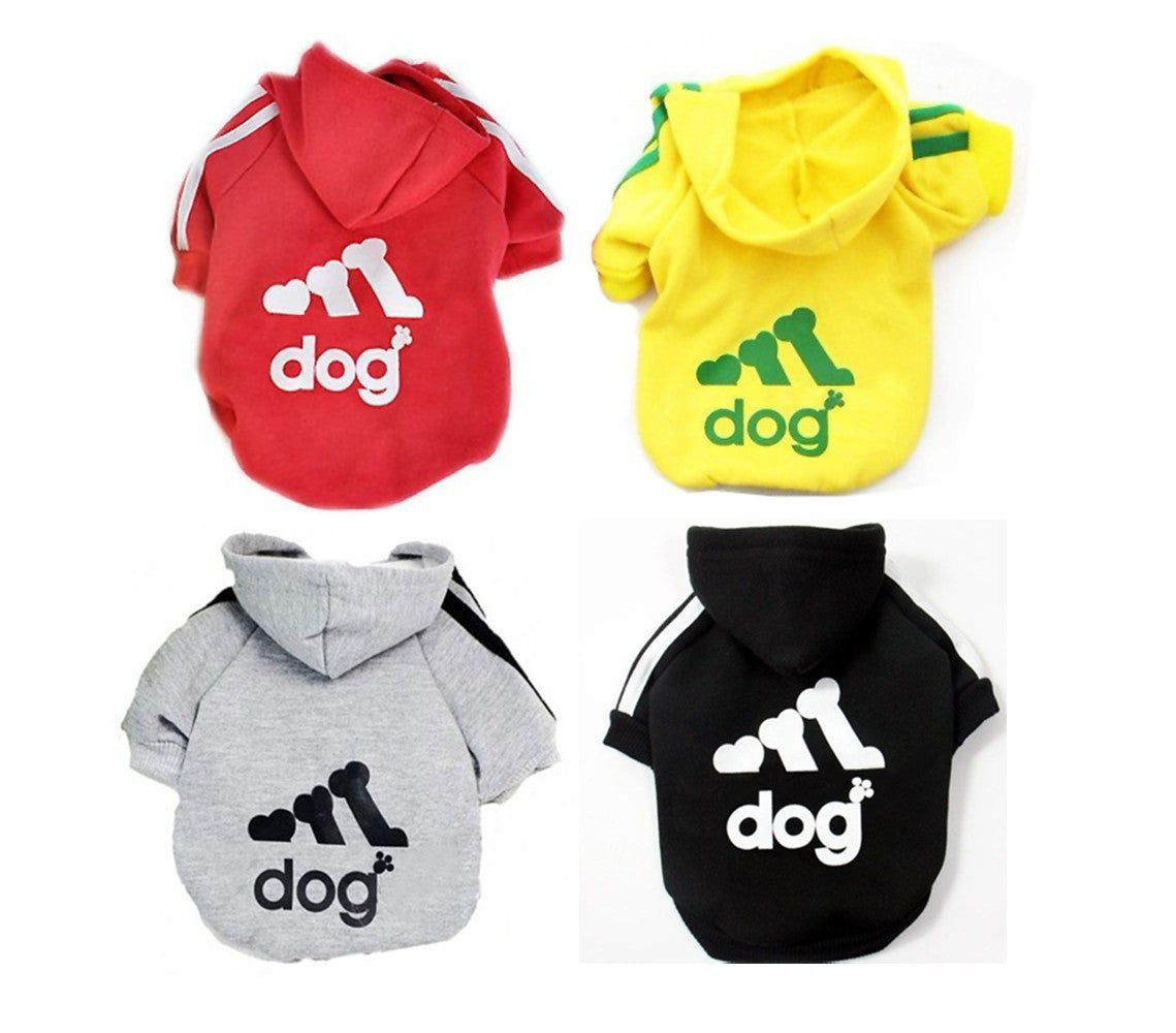 Sweat à capuche sportif pour chiens de petite taille en plusieurs couleurs
