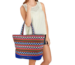0658T Sac de plage en plusieurs couleurs modèle Jamila by Sabrina motif ethnique