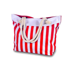 734229 Sac de plage modèle BEACHWEAR à rayures et doubles poignées en corde