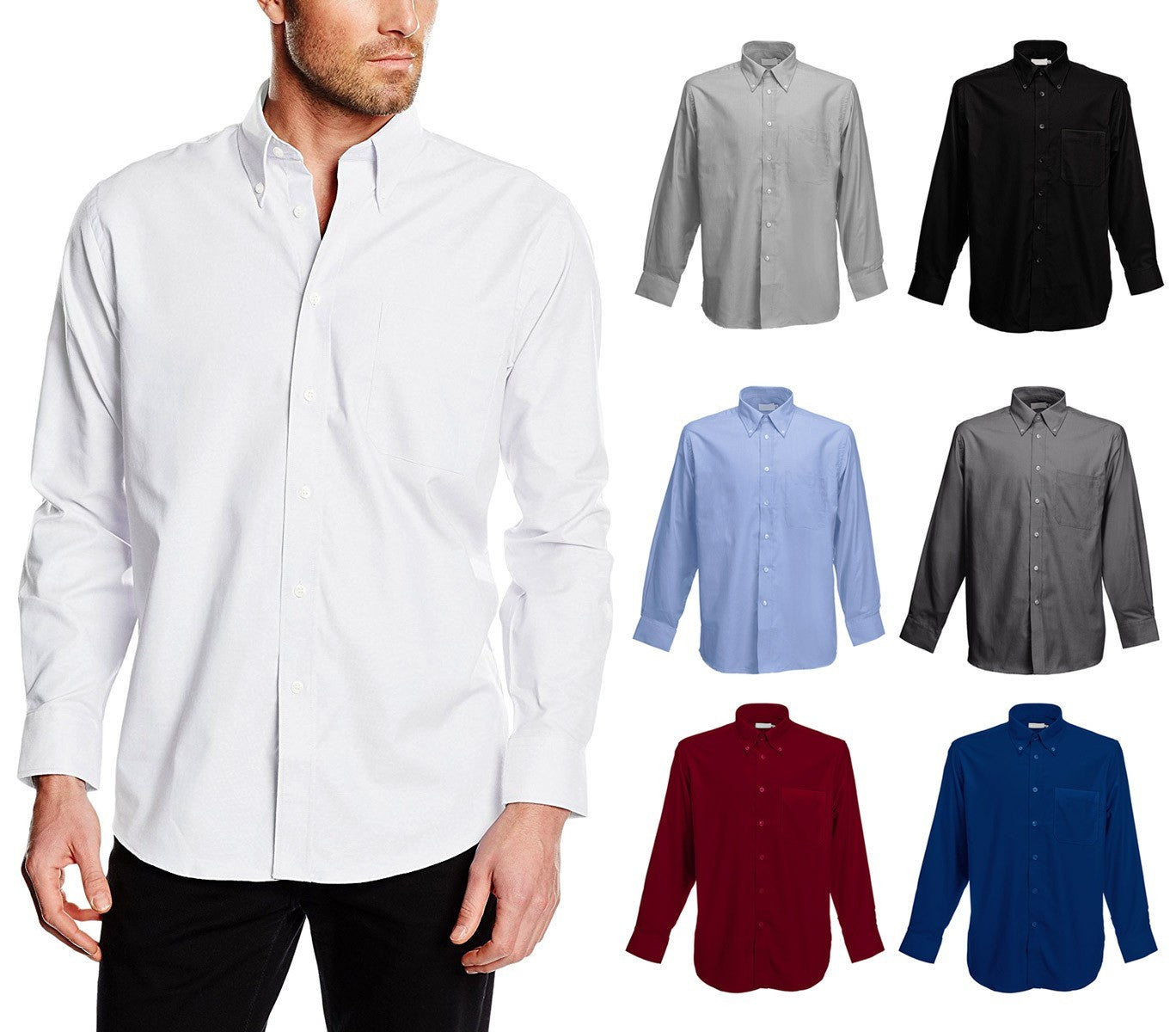 chemise coton pour hommes ALEX coupe droite col classique différentes couleurs