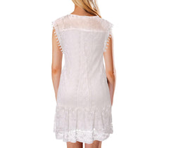 3912 Robe pour femme mod. FLAMINIA courte en dentelle à col rond du S à XXL