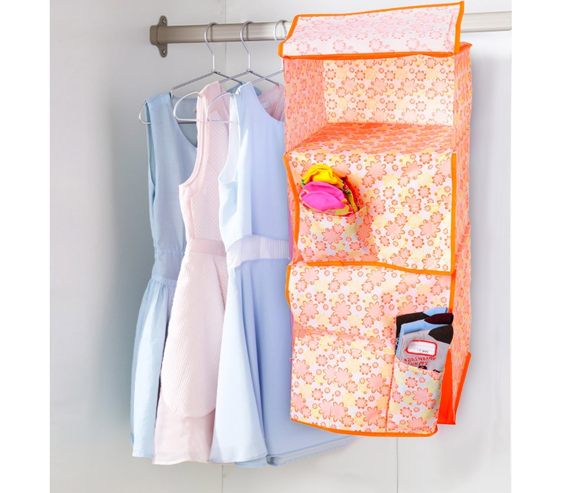 748225 Organisateur de vêtements à suspendre 3 tablettes 68 x 30 x 30cm