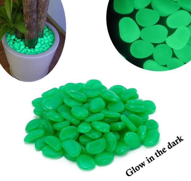 Pack de 200 pierres lumineuses fluorescentes décoratives glow in the dark