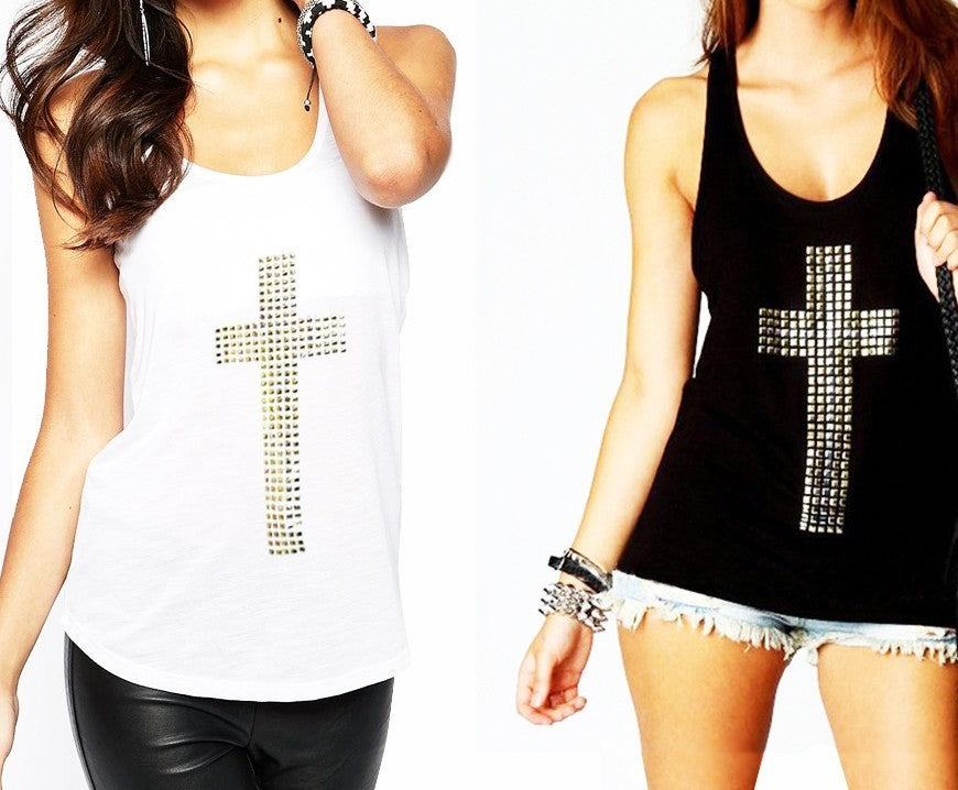 T-shirt fille / femme avec un dessin en forme de croix mod. TANK MYSTIQUE