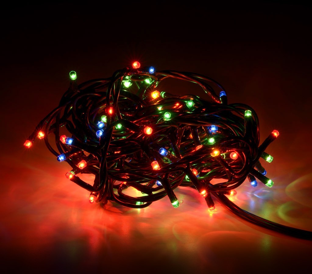 013447 Guirlande lumineuse de Noël 100 ampoules multicolores 8 jeux lumineux 6 m