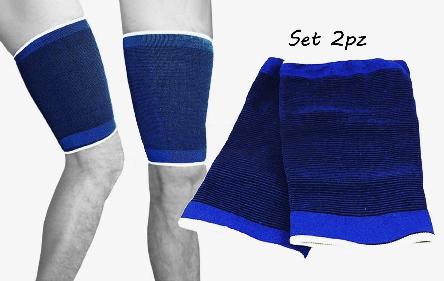 Bande cuisse x2 pour douleur / blessures - bleu