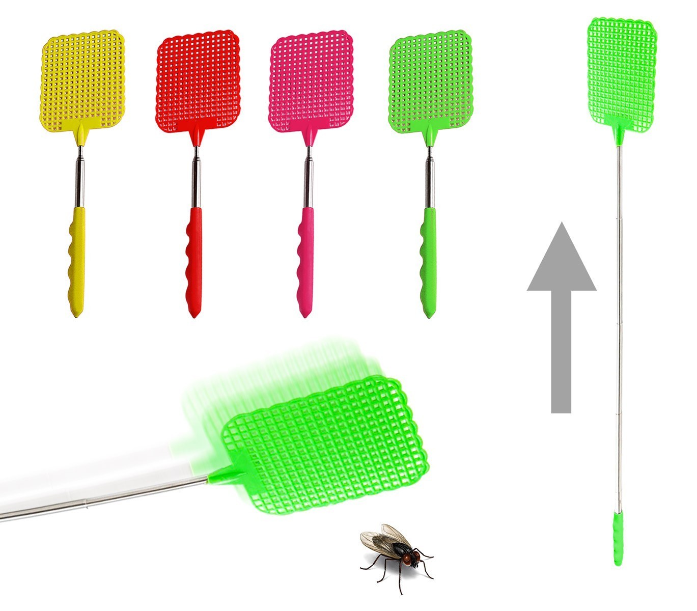 1113T - Tapette à mouche extensible - Divers coloris