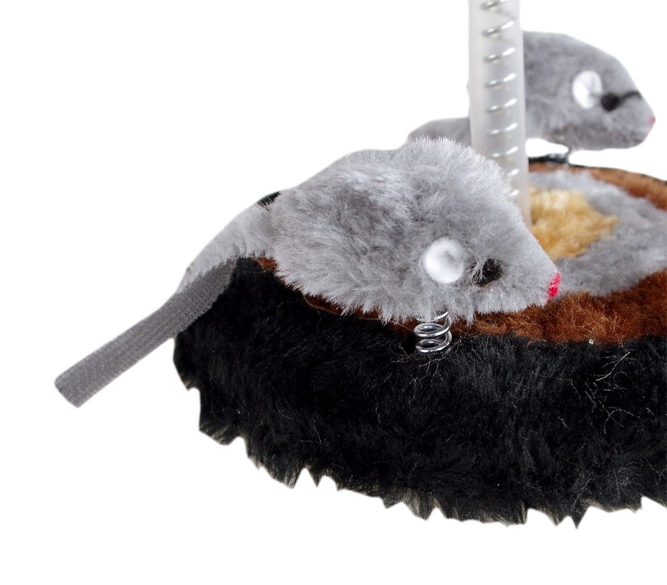 15971 Jeu pour chats base 14.5 x 26cm griffoir en peluche et souris oscillante