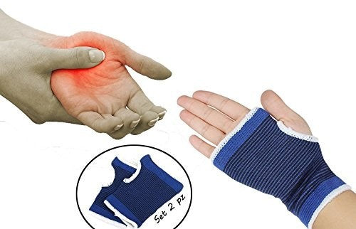 Bande poignet x2 pour douleur / blessures - bleu