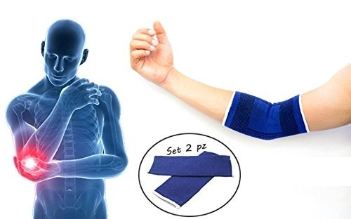 Bande coude / coudiére x2 pour douleur / blessures - bleu