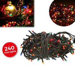 013546 Lumières de Noël MULTICOLORES 240 ampoules 8 jeux de lumières 11,56 m