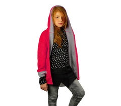 3448 Manteau pour enfant en polaire avec capuche mod. Amabel 2 couleurs 9-16 ans