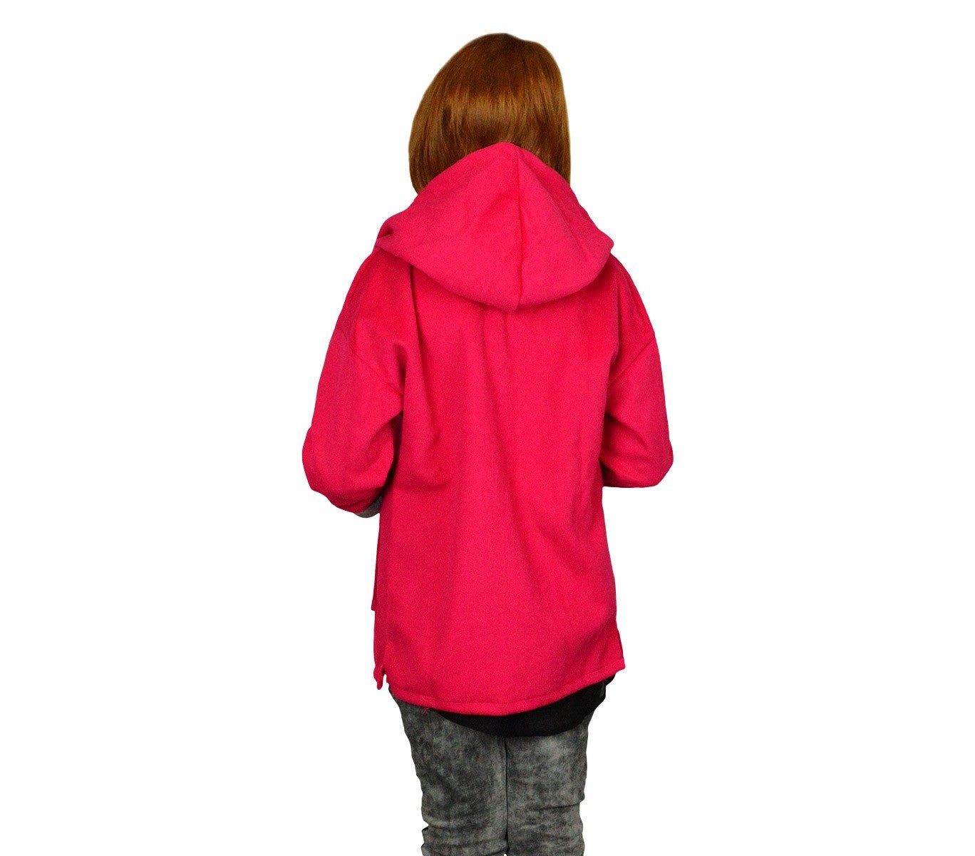 3448 Manteau pour enfant en polaire avec capuche mod. Amabel 2 couleurs 9-16 ans
