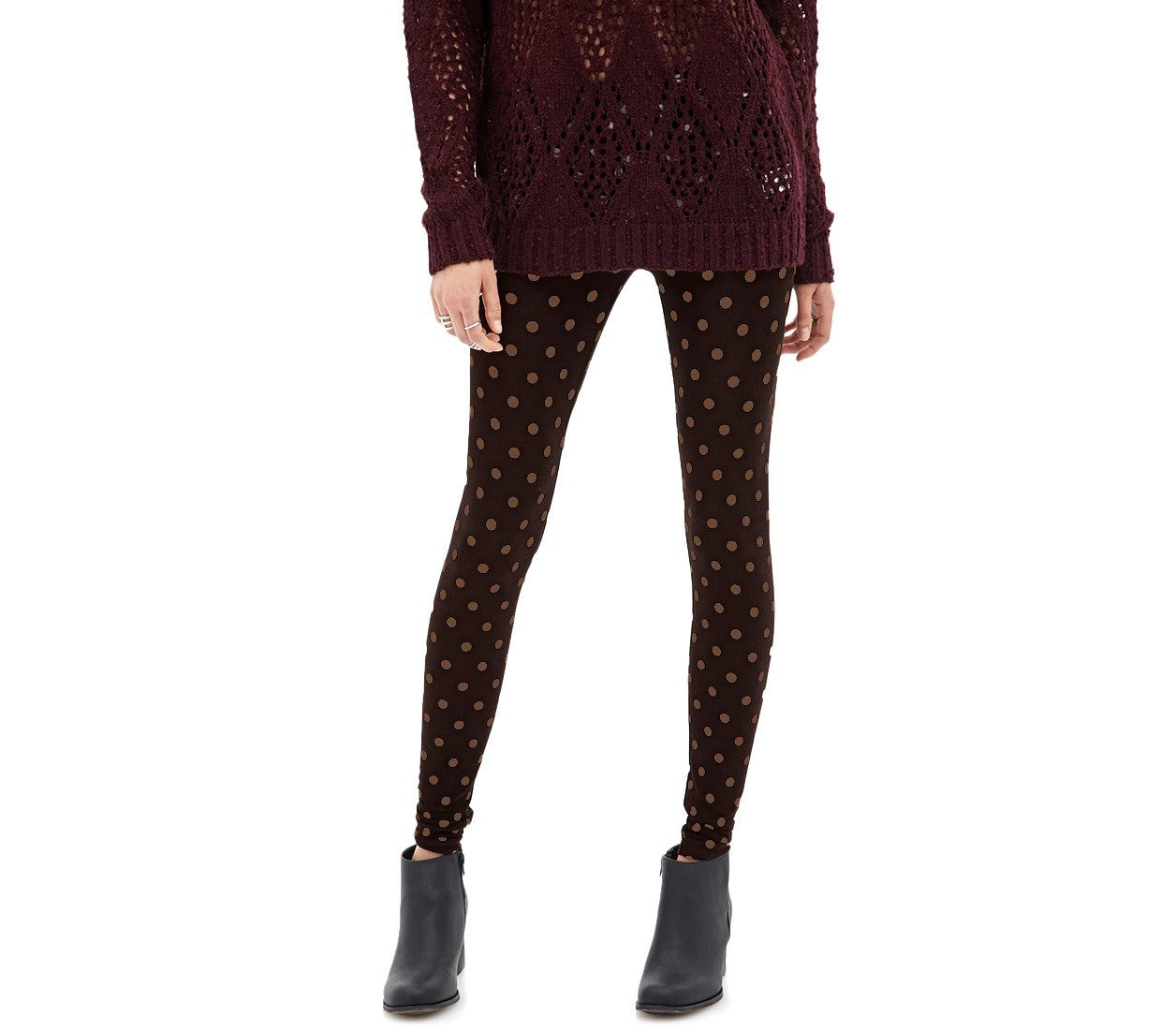 804 Set 3 leggings à pois femmes ass. Heather eff thermique intérieur peluche