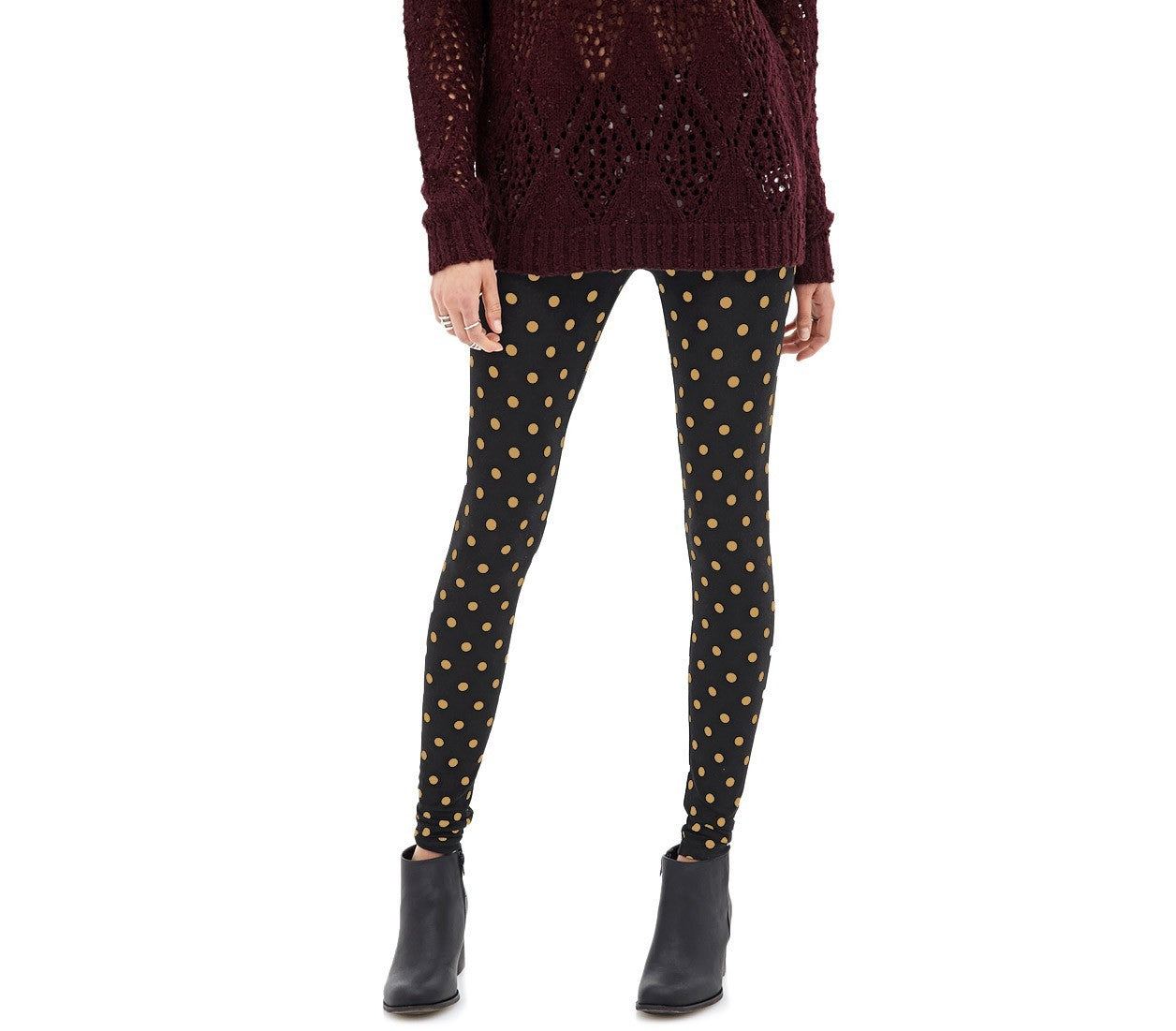 804 Set 3 leggings à pois femmes ass. Heather eff thermique intérieur peluche
