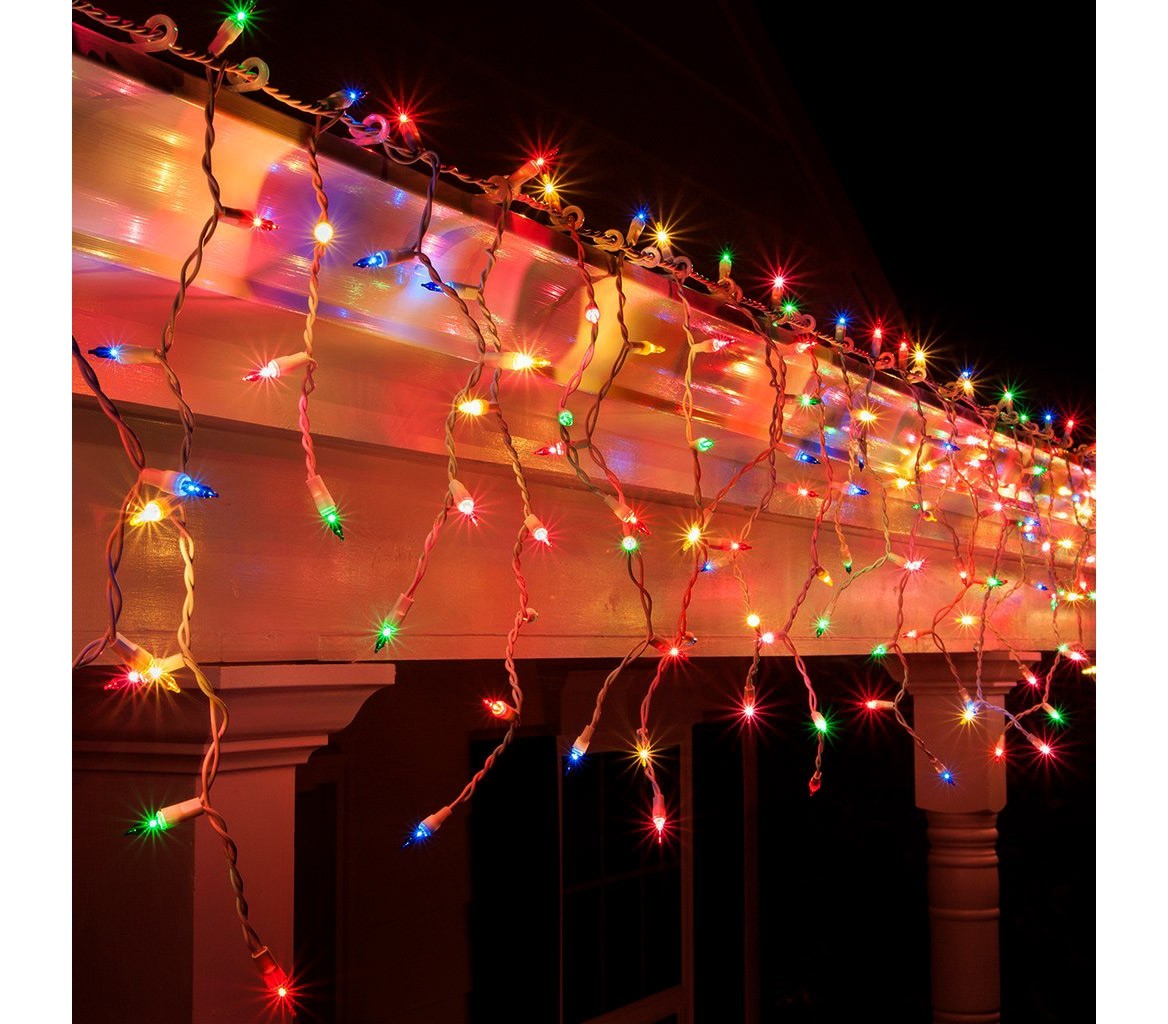 031434 Rideau de lumières de Noël d'extérieur de 416 lumières multicolores