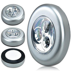 Lot 3 lampes/spots adhésifs Push - 3LED - Placard voiture tiroirs
