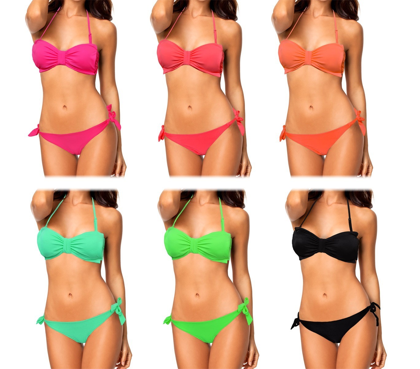XS5077 Maillot bikini bandeau mod. Bonny avec un nœud vintage by MWS AHEAD