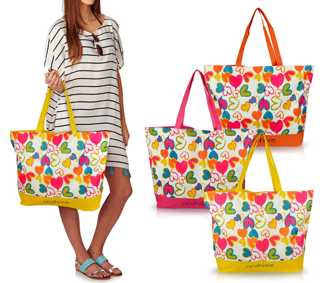 24554 -  Sac de plage Onshore - modèle Emotion - Imprimé Coeur