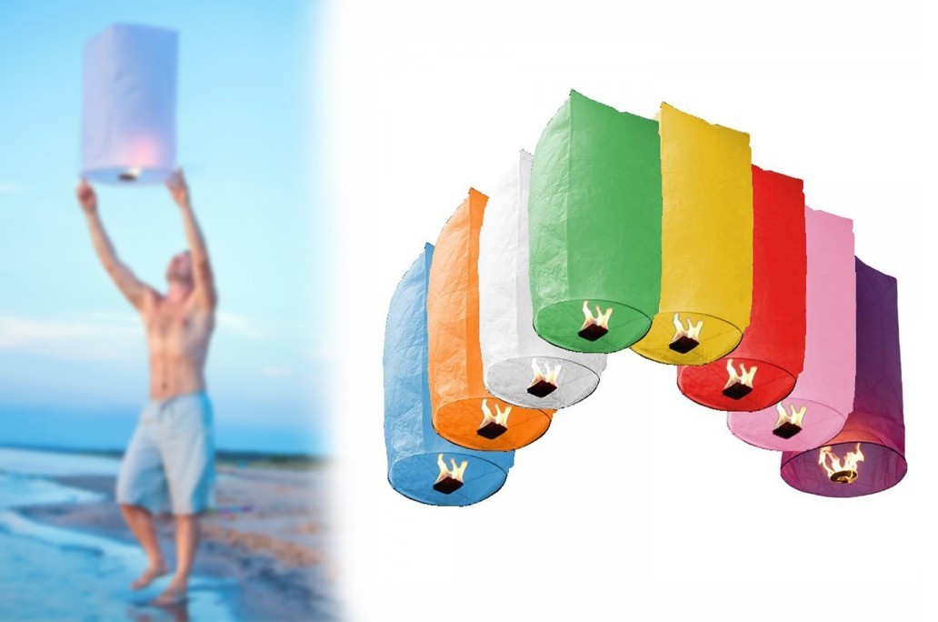 747006 -Pack de 5 lanternes de ciel rectangulaires appropriées pour le plein air