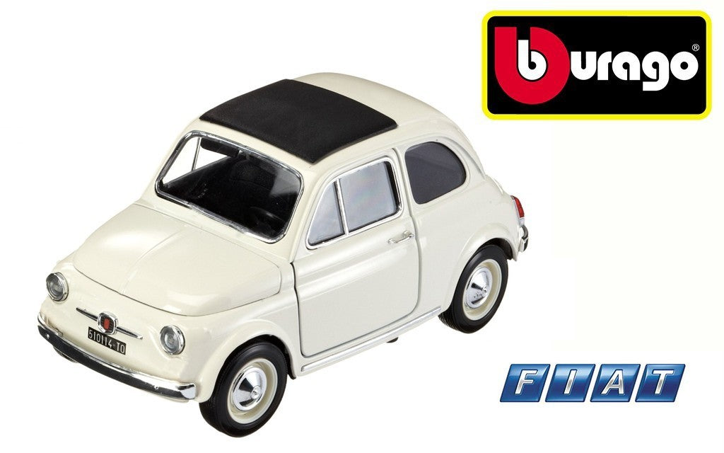 Voiture miniature BBURAGO street fire FIAT 500 Blanche - échelle 1: 43