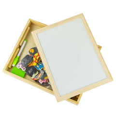 Jeu pour enfant Puzzle magnétique avec tableau double face aimanté craies 90pcs