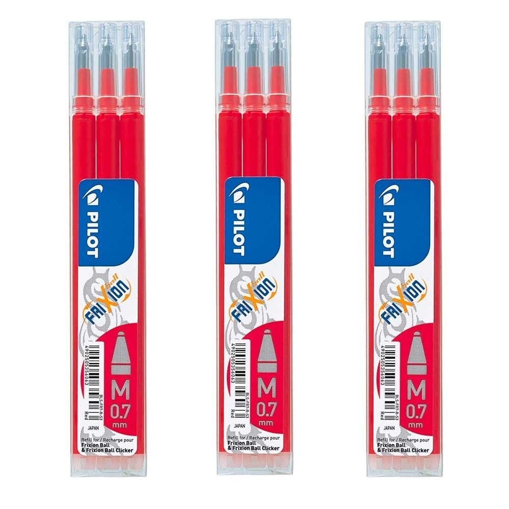Pack 3 recharges pour Pilot Frixion 07 mine amovible effaçable