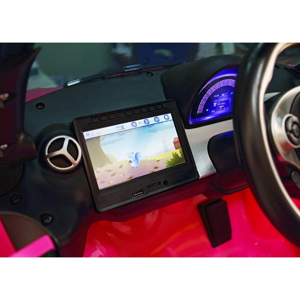 GVC-532P Voiture électrique pour enfants SMART 12V siège ECOPIEL écran MP4 25W