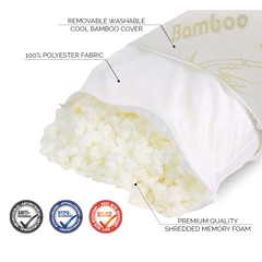 784071 Oreiller cervical en mousse viscoélastique Memory Foam Bamboo 40x70cm