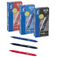 Pack de 3 stylos Pilot Frixion Clicker 07 effaçable et rechargeable