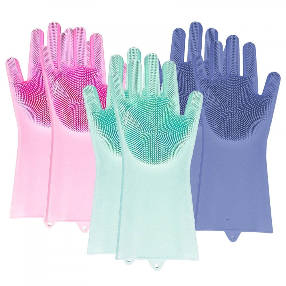 183693 Gants en silicone 2 en 1 avec éponge GLOVE BETTER multifonctionnel