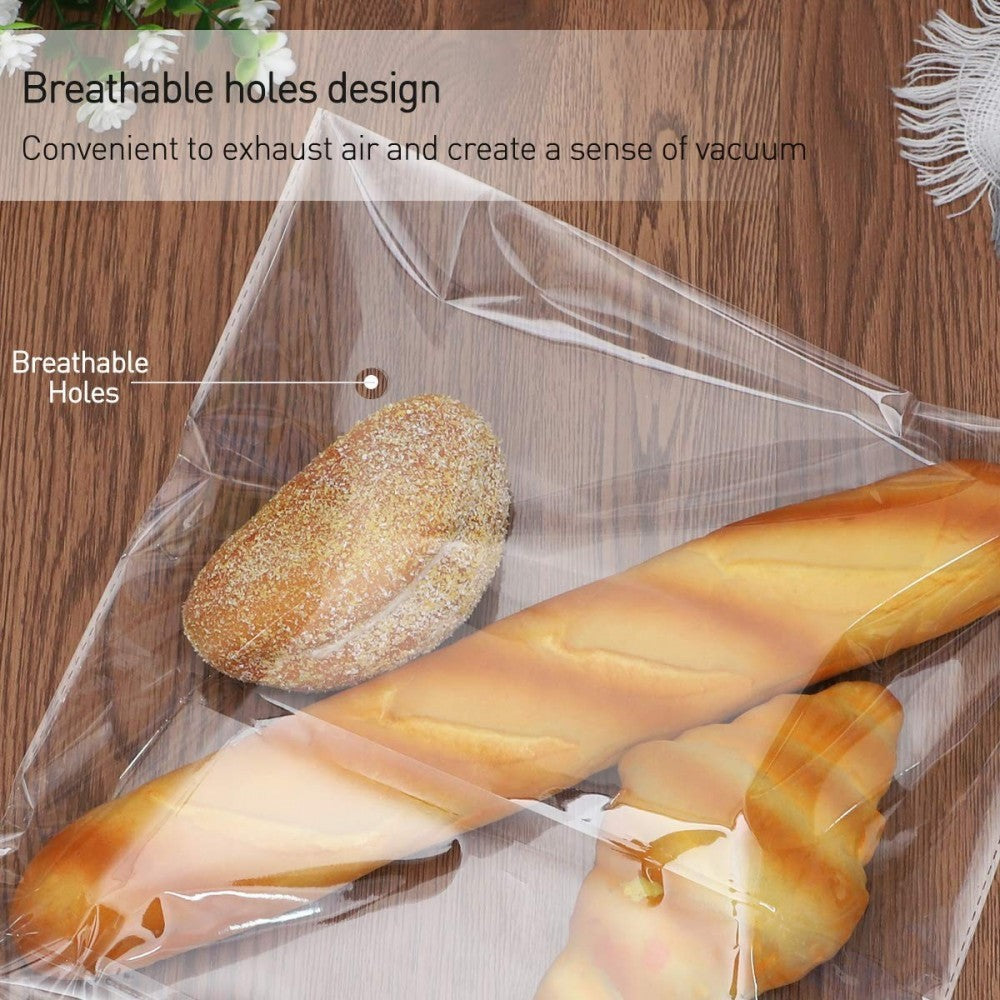 100 sachets plastiques transparents cellophane fermeture adhésive 30x44cm