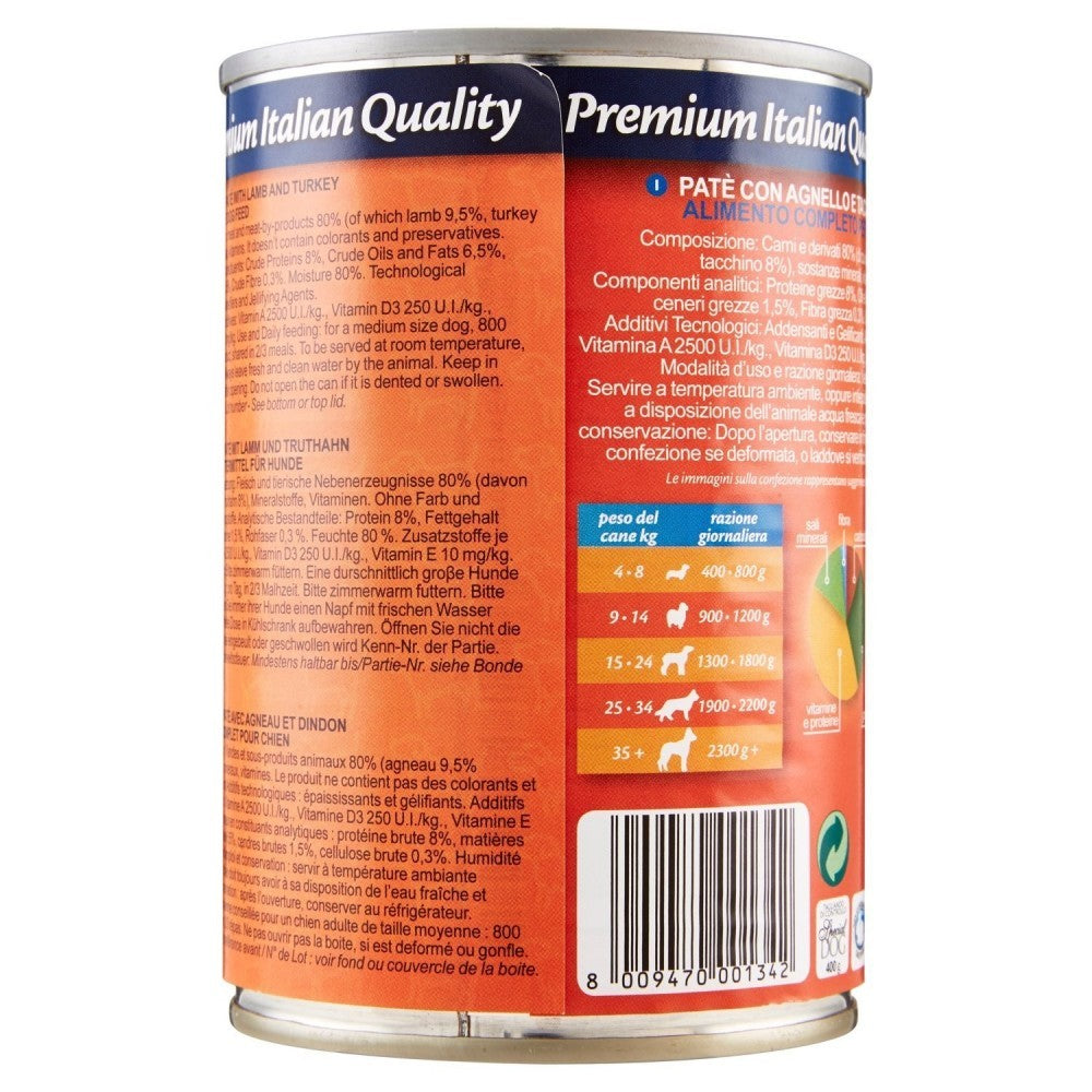 Pack 24 boites Monge SPECIAL DOG ​​Pâté d'Agneau et de Dinde 400gr